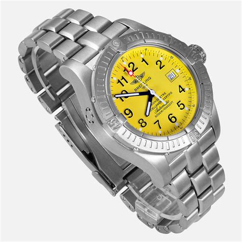 breitling montbrillant e17370|breitling watch yellow face.